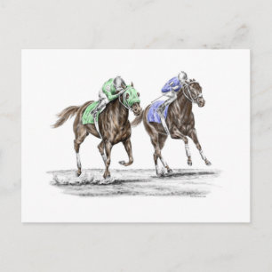 Tävlan Thoroughborn Horses Vykort