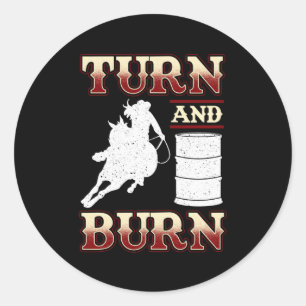 Tävlan Turn and Burn Barrel Runt Klistermärke