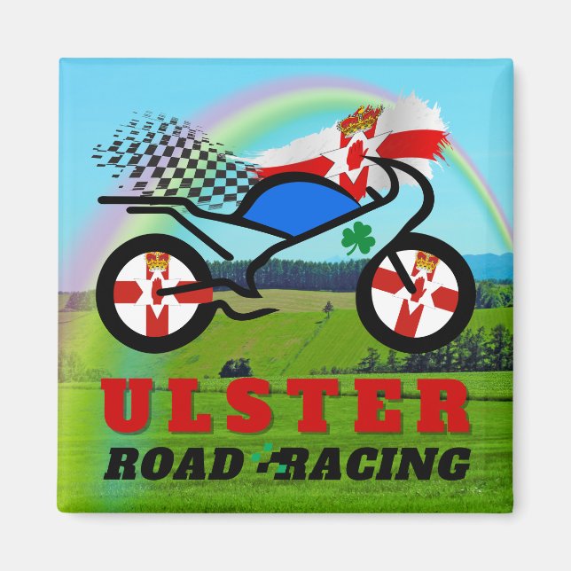 Tävlan Ulster Motorcycle Road Magnet (Framsidan)