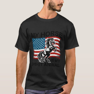 Tävlan USA flagga Derby Day Horse Tävling T Shirt