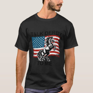 Tävlan USA flagga Derby Day Horse Tävling T Shirt