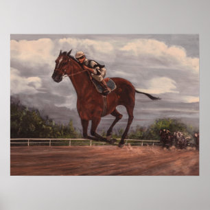 Tävlan Winner- Thoroughborn Horse Painting Poster