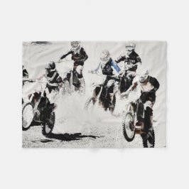 "Tävling är på" Motocross Dirt-Bike Racers Fleecefilt