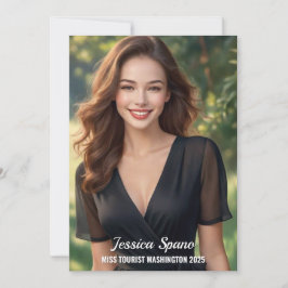 Tävling Autografkort Minimal Elegant Fotokort Inbjudningar