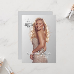 Tävling Autografkort - Modern Miss Tävlingar Stjär Inbjudningar