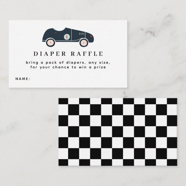 Tävling Barnbabyskor Diaper Raffle Biljett Tilläggskort (Fram/baksida)