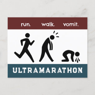 Tävling Bib från Springa. Gå. Vomit. Pictogram Vykort