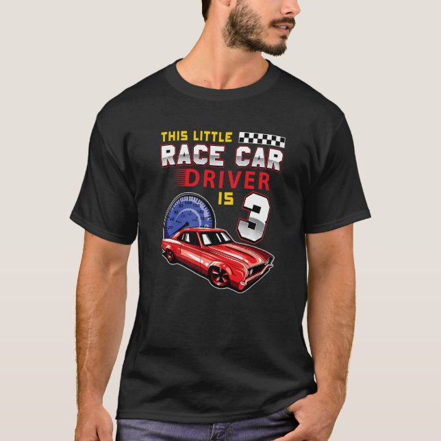 Tävling bil 3:e födelsedagen Småbarn Boy Tävla 3 å T Shirt (Framsida)