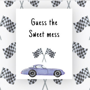 Tävling bil baby shower Gissa den söta rörelsen Poster