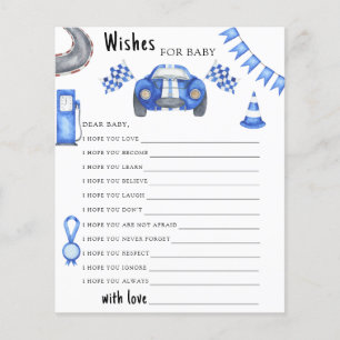 Tävling bil baby shower Önskningar för bebis