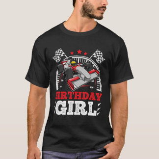Tävling Bil Flicka Födelsedag Flicka Racing Bil Fö T Shirt
