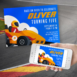 Tävling bil oavsett ålder, Födelsedagsfest Inbjudningar