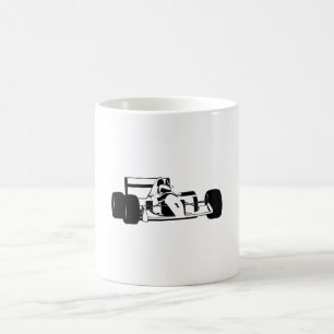 Tävling Bil Silhuett svart och vit Kaffemugg