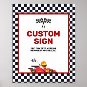 Tävling bil Tävla 2 Fast Boy Birthday Anpassningsb Poster
