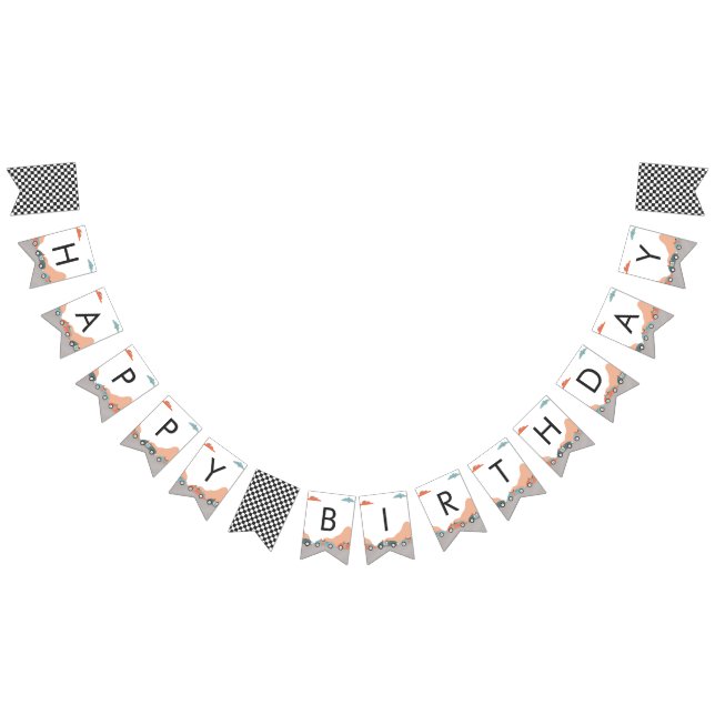 Tävling-bil två Fast 2 Nyfikna Grattis på födelsed Vimplar (Alla)