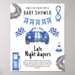 Tävling-bilbarnskabb Sent Nattblöjor Poster