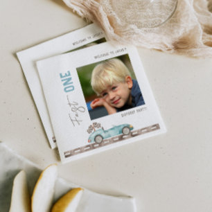 Tävling-bilens första födelsedag pappersservett