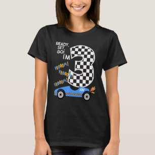 Tävling-bilförare 3:e födelsedag Party-Tävla, bilf T Shirt