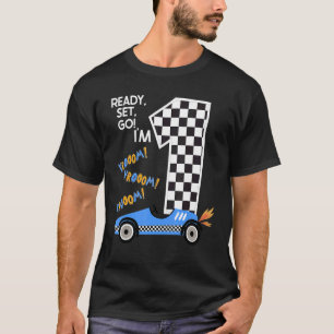Tävling-bilförare 3:e födelsedag Party-Tävla, bilf T Shirt