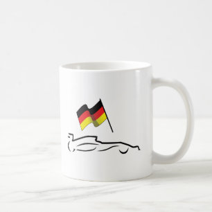 Tävling billinje Teckning med tyska Flagga Kaffemugg