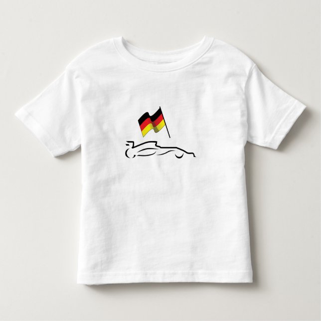 Tävling billinje Teckning med tyska Flagga T Shirt (Framsida)