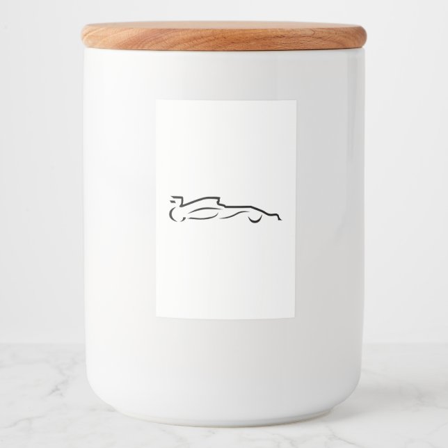 Tävling-bilrad Teckning Silhouette Mat Etikett (Framsida)