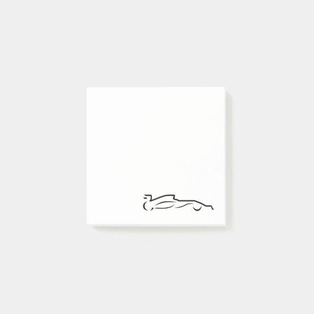 Tävling-bilrad Teckning Silhouette Post-it Block (Framsida)