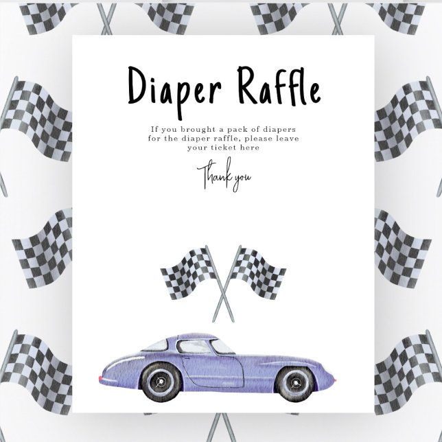 Tävling-bilsknappdusch Diaper Raffle-spel Poster (Skapare uppladdad)