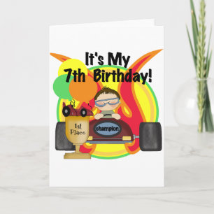 Tävling Car 7:e Birthday Tshirts and Gifts Kort