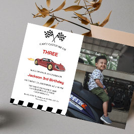 Tävling Car Boy 3rd Birthday Party Inbjudningar