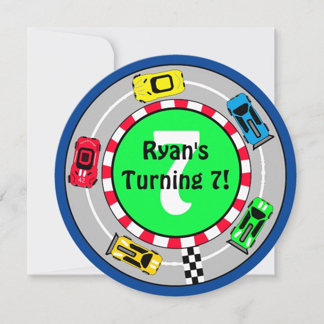 Tävling Car Boy's födelsedagsinbjudan Inbjudningar (Framsida)