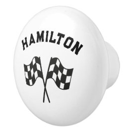 Tävling Car Flaggor Nursery Knopp