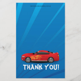 Tävling Car Flames Boy's Birthday Tack Fold-over Flygblad