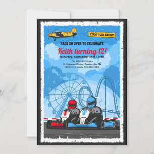 Tävling Car Födelsedagsfest inbjudan