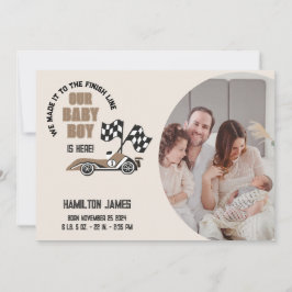Tävling Car Pojke Birth Meddelande
