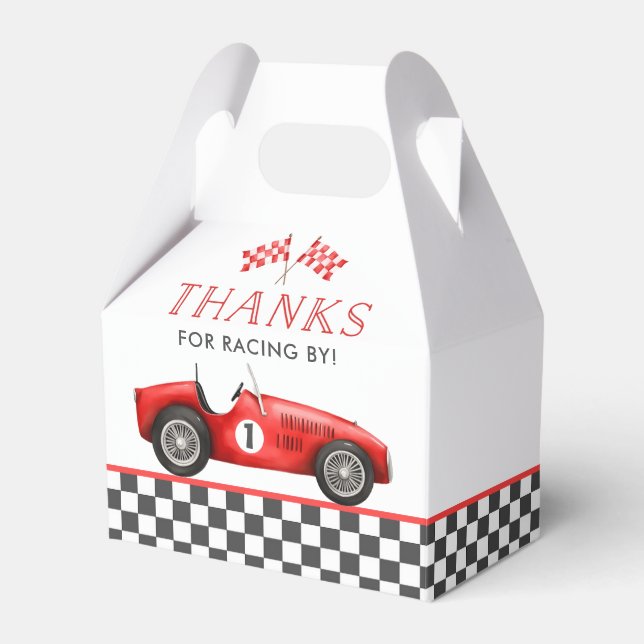 Tävling Car Red Tävla Boy 1:a födelsedagen Presentaskar (Framsidan Sidan)