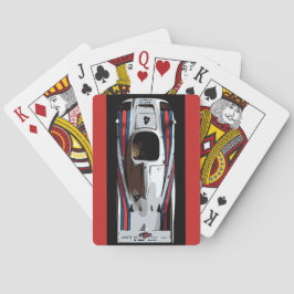 TÄVLING CAR - röd, vit, blå Casinokort
