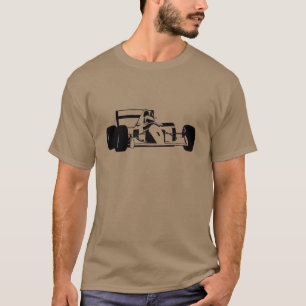Tävling Car Silhouette svart och vit T Shirt