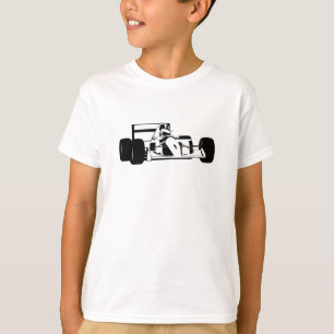Tävling Car Silhouette svart och vit T Shirt