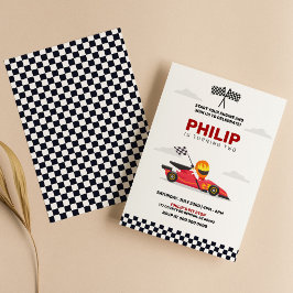 Tävling Car Tävla Boy Födelsedagsfest Inbjudningar