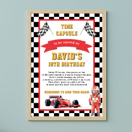 Tävling Car Thated Birthday Time Capsule Game Poster