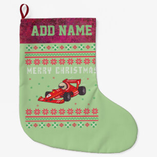 Tävling Car Ugly jul Sweater Stor Julstrumpa
