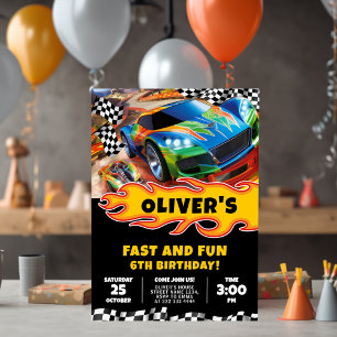 Tävling Cars Birthday och Coloring Inbjudningar