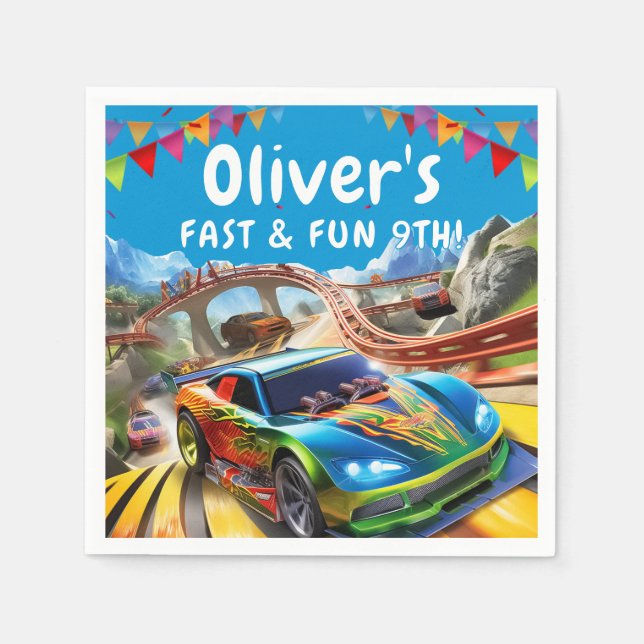 Tävling Cars Birthday Pappersservett (Framsidan)