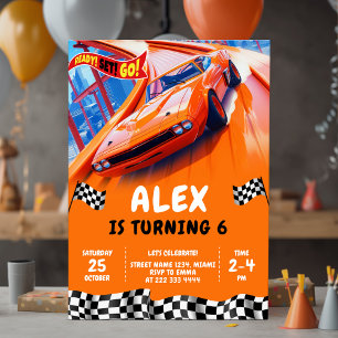 Tävling Cars Birthday Turbo hjul Inbjudningar
