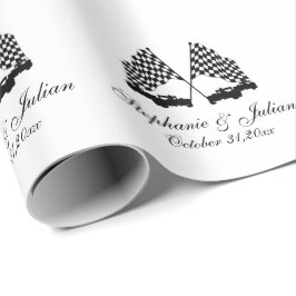 Tävling Cars Checker Flagga Presentpapper