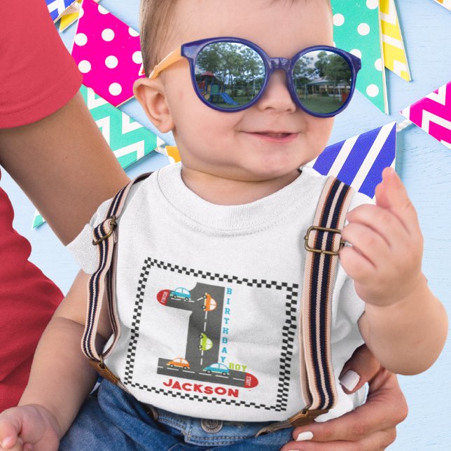 Tävling Cars First Birthday Boy T Shirt (Skapare uppladdad)