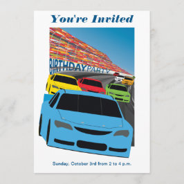 Tävling Cars Födelsedagsfest inbjudan - redigerbar