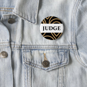 Tävling domare Modern Black Guld Badge Knapp