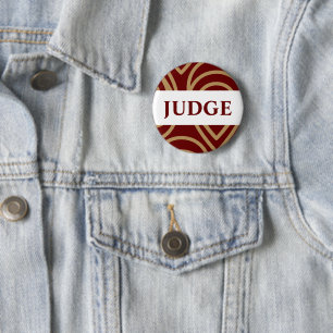 Tävling domare Modern Red Guld Badge Knapp